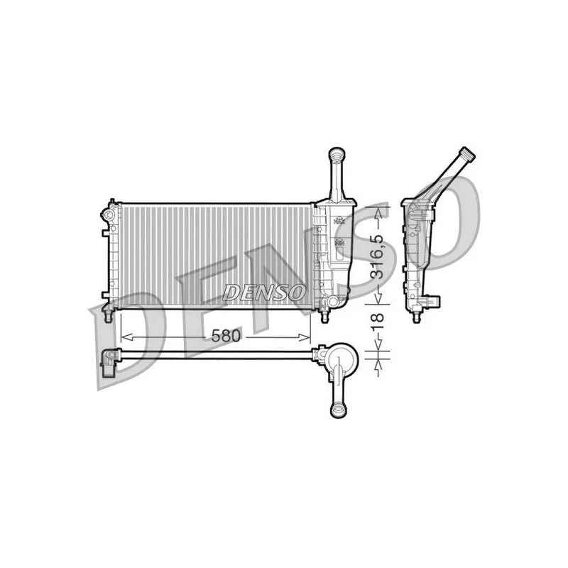Radiateur, refroidissement du moteur DENSO DRM13011