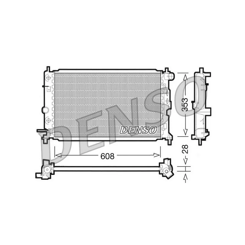 Radiateur, refroidissement du moteur DENSO DRM20026