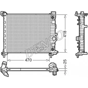 Radiateur, refroidissement du moteur DENSO DRM20116