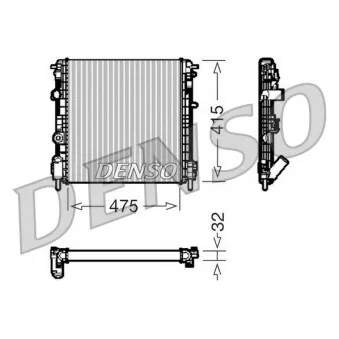Radiateur, refroidissement du moteur DENSO DRM23014