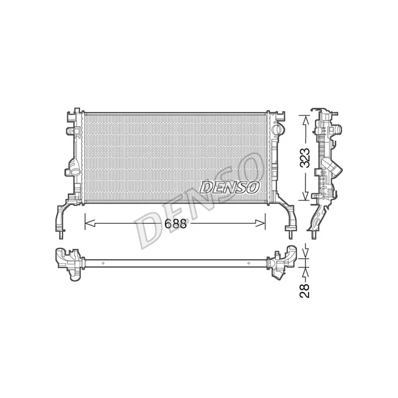 Radiateur, refroidissement du moteur DENSO DRM23038
