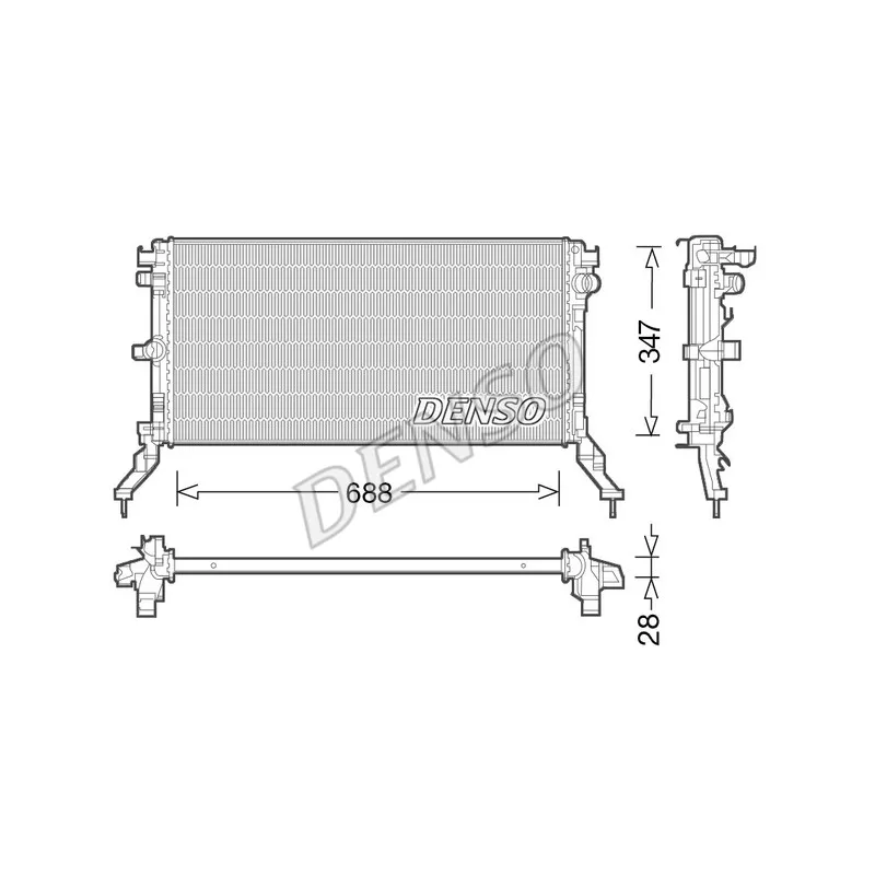 Radiateur, refroidissement du moteur DENSO DRM23039