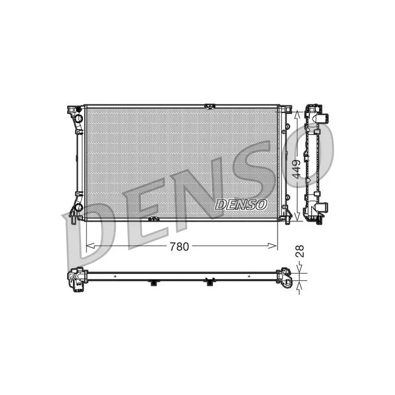 Radiateur, refroidissement du moteur DENSO DRM23098