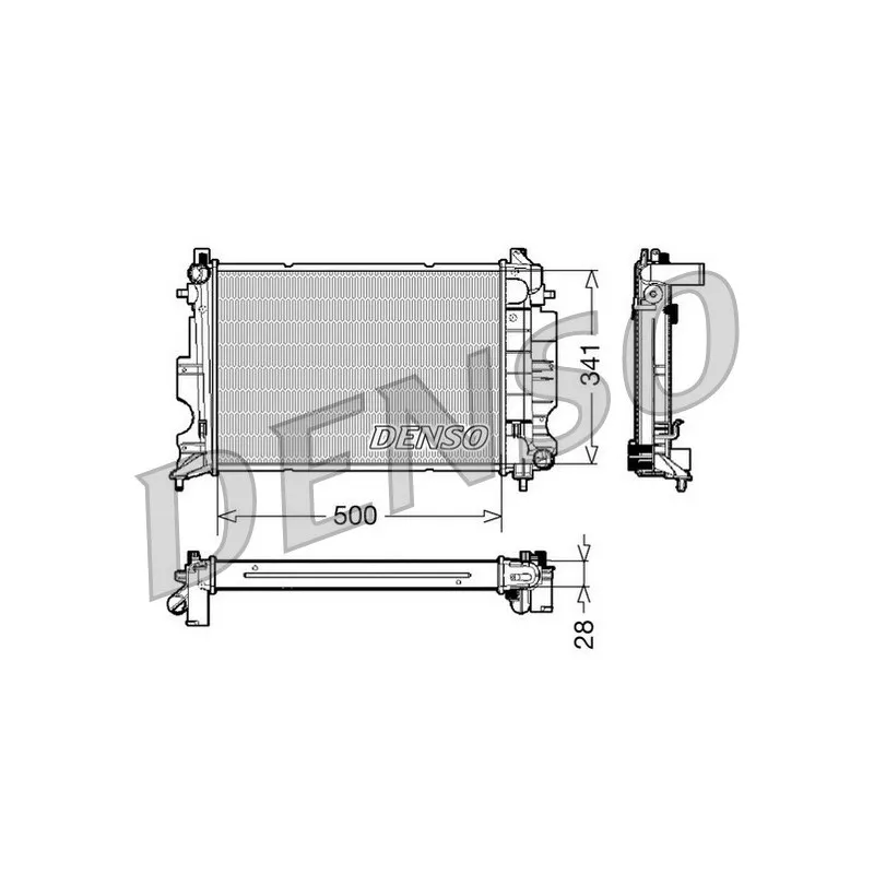 Radiateur, refroidissement du moteur DENSO DRM25011