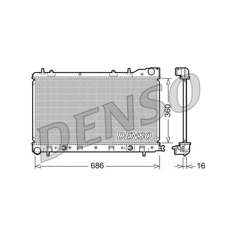 Radiateur, refroidissement du moteur DENSO DRM36001