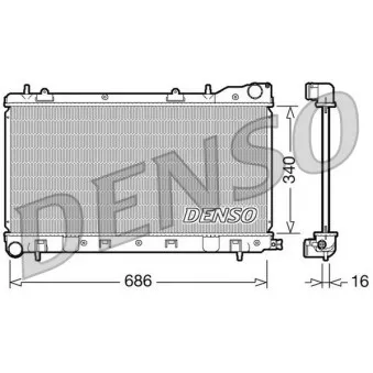 Radiateur, refroidissement du moteur DENSO DRM36003