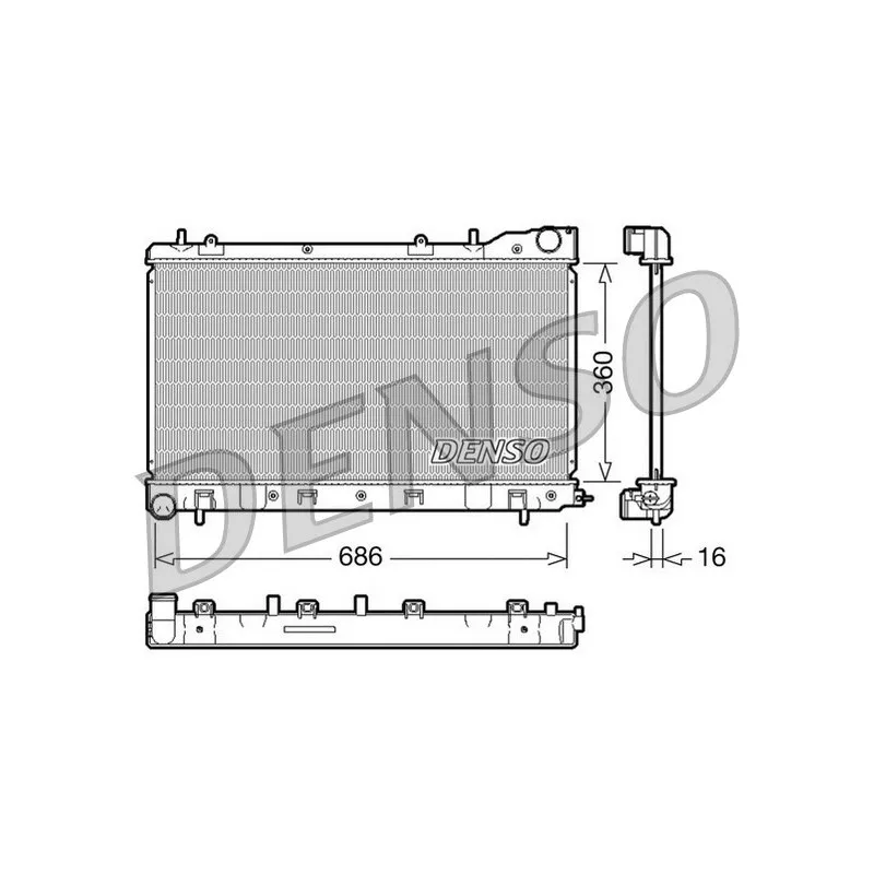 Radiateur, refroidissement du moteur DENSO DRM36004