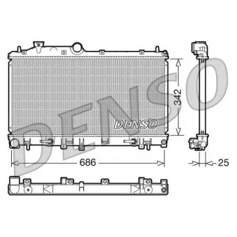 Radiateur, refroidissement du moteur DENSO DRM36005