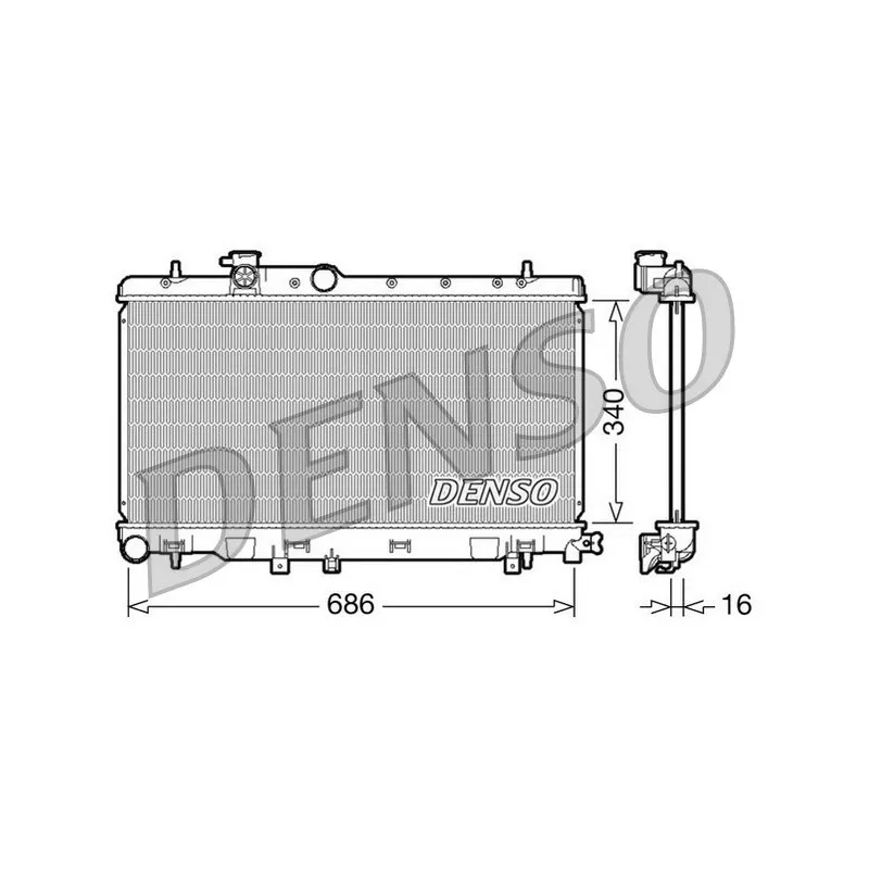 Radiateur, refroidissement du moteur DENSO DRM36006