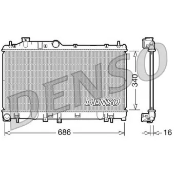 Radiateur, refroidissement du moteur DENSO DRM36007