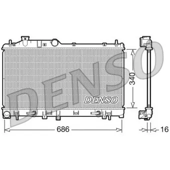 Radiateur, refroidissement du moteur DENSO DRM36008