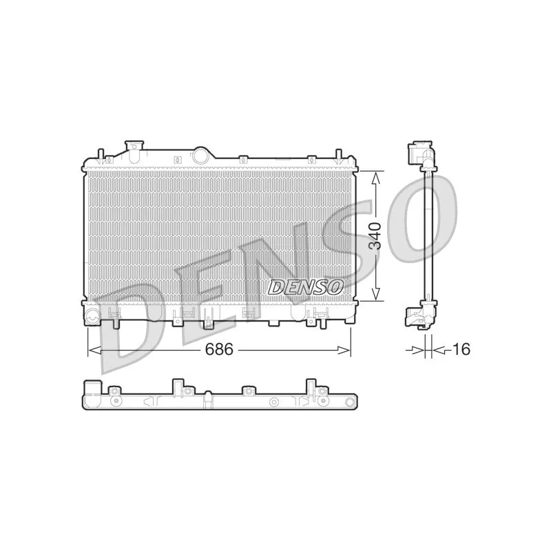 Radiateur, refroidissement du moteur DENSO DRM36013