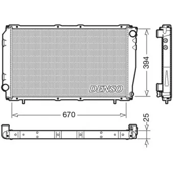 Radiateur, refroidissement du moteur DENSO DRM36016