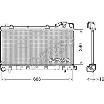 Radiateur, refroidissement du moteur DENSO DRM36017