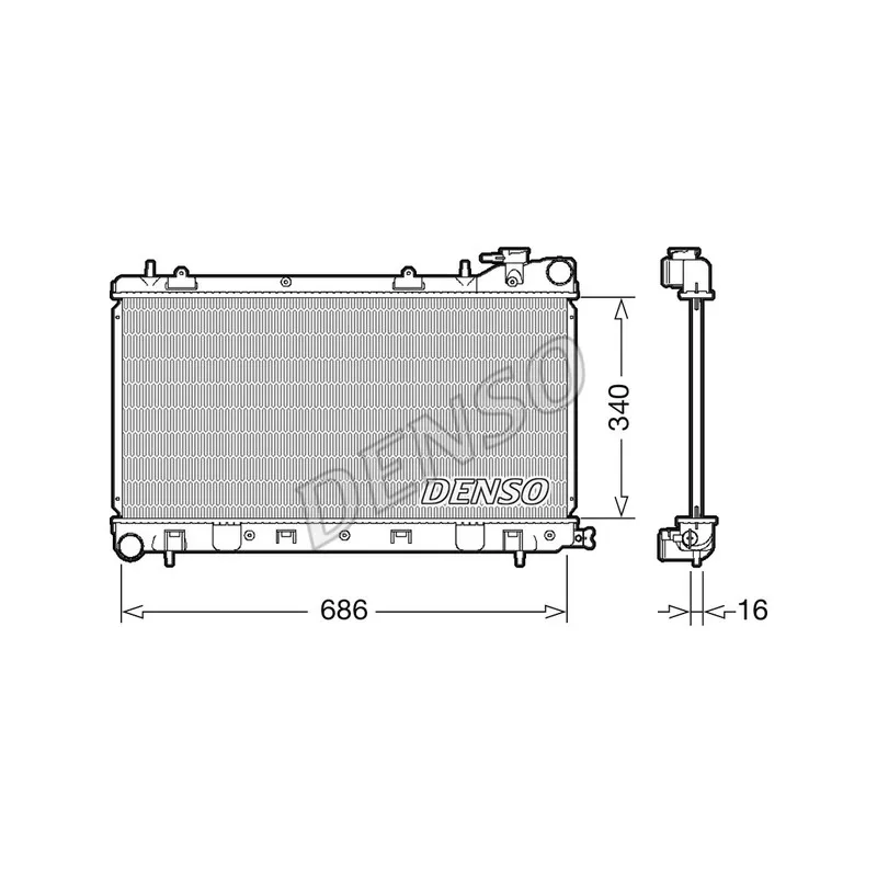 Radiateur, refroidissement du moteur DENSO DRM36017