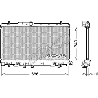 Radiateur, refroidissement du moteur DENSO DRM36018