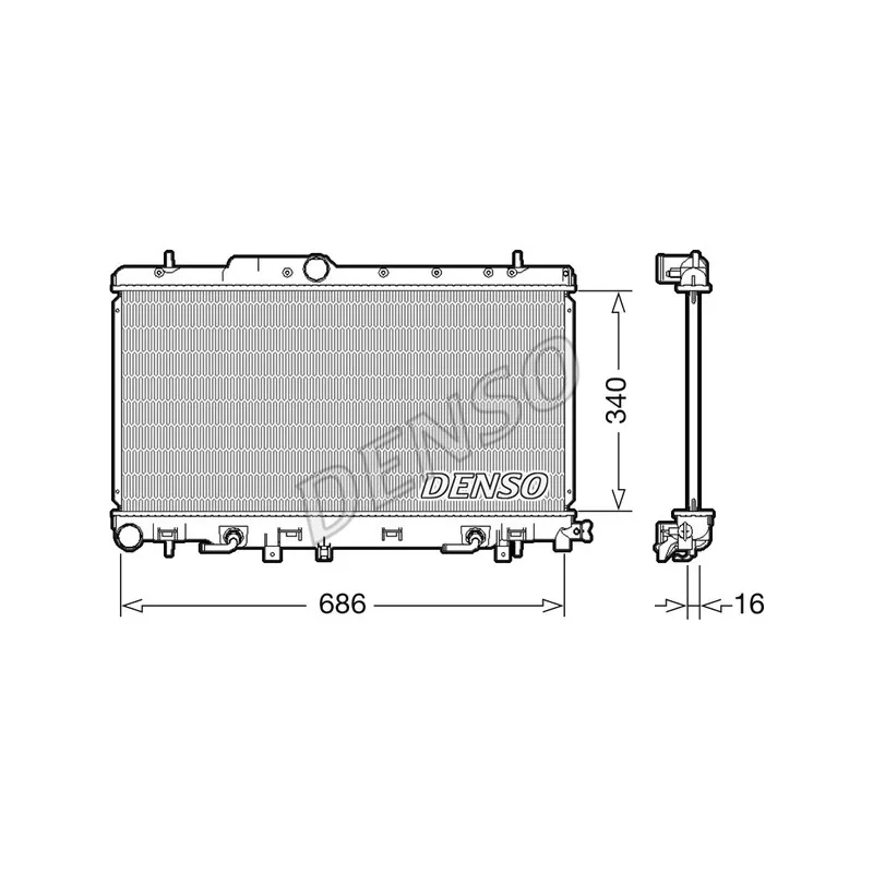 Radiateur, refroidissement du moteur DENSO DRM36018