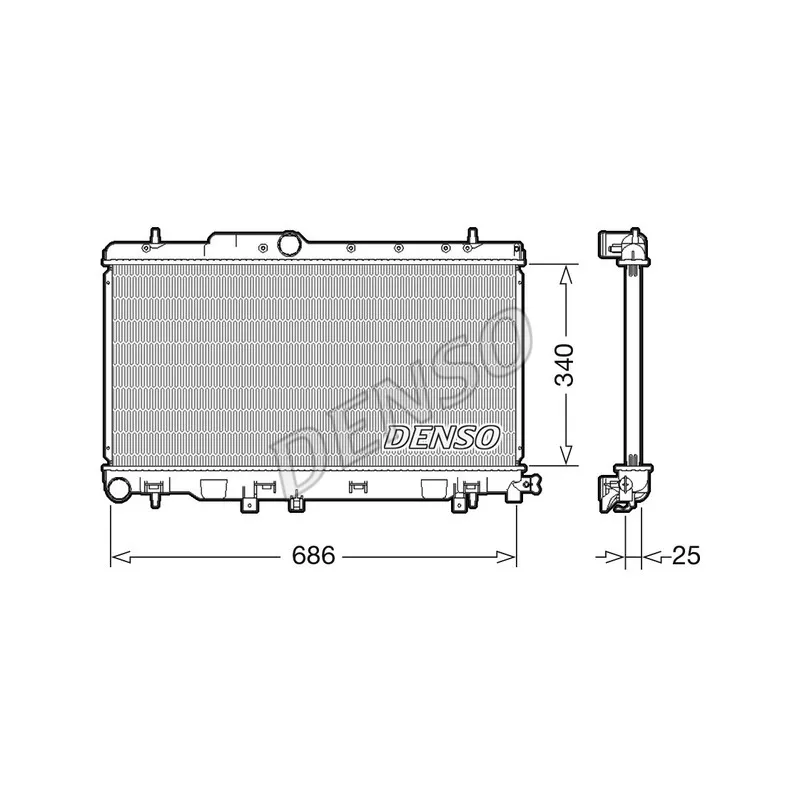 Radiateur, refroidissement du moteur DENSO DRM36019