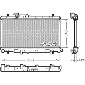 Radiateur, refroidissement du moteur DENSO DRM36020