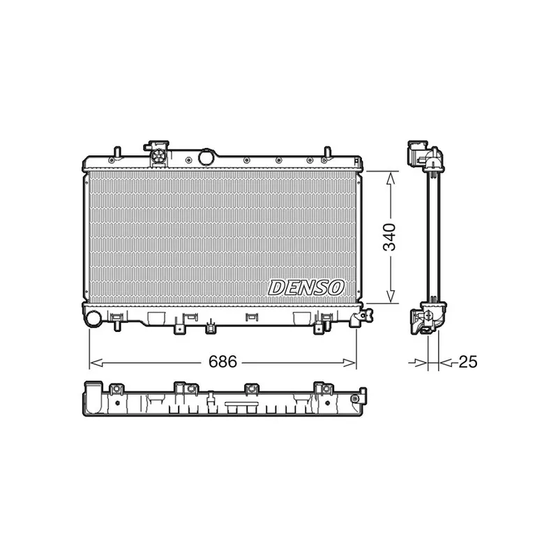Radiateur, refroidissement du moteur DENSO DRM36020