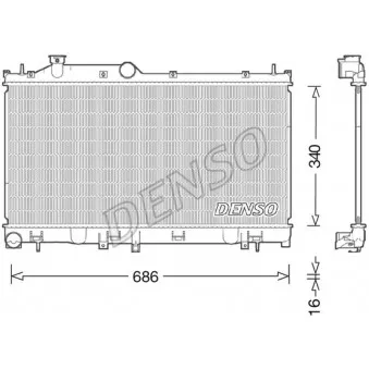 Radiateur, refroidissement du moteur DENSO DRM36021
