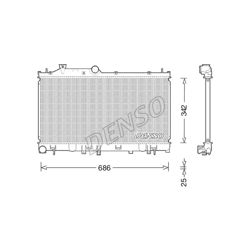 Radiateur, refroidissement du moteur DENSO DRM36022