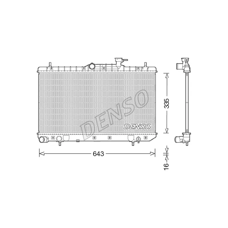 Radiateur, refroidissement du moteur DENSO DRM41014