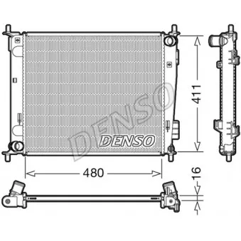 Radiateur, refroidissement du moteur DENSO DRM43003