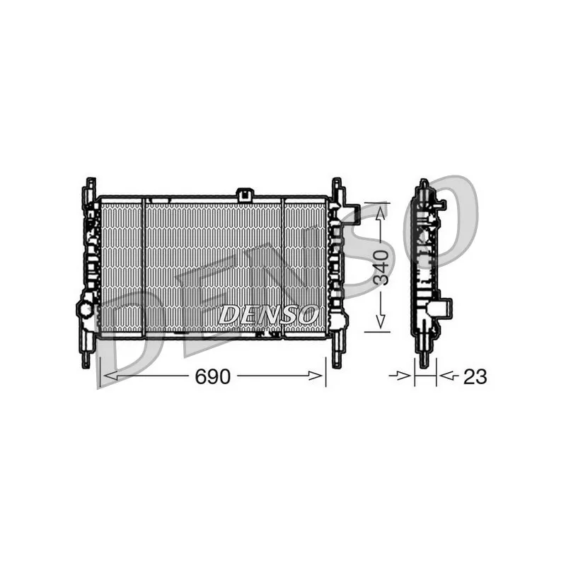 Radiateur, refroidissement du moteur DENSO DRM44003