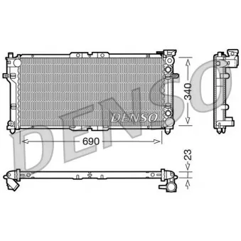 Radiateur, refroidissement du moteur DENSO DRM44004