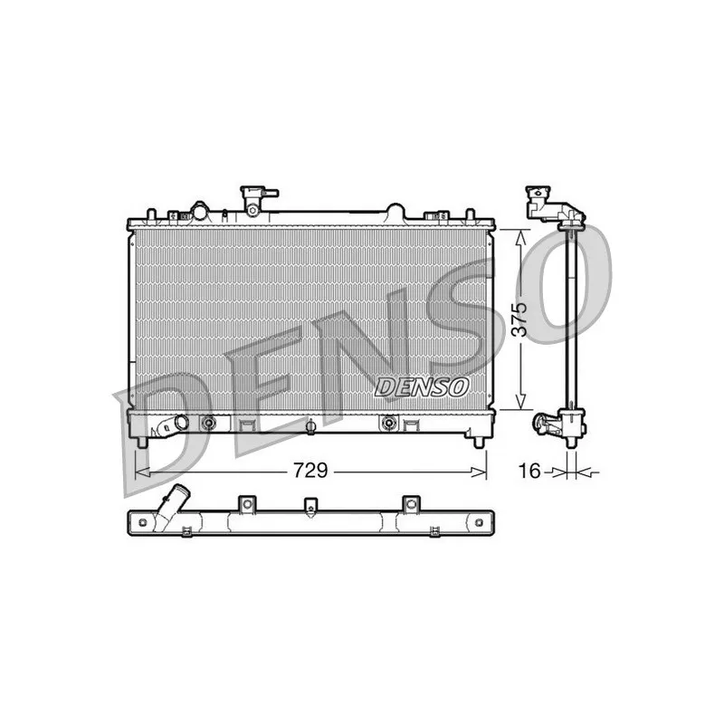 Radiateur, refroidissement du moteur DENSO DRM44022