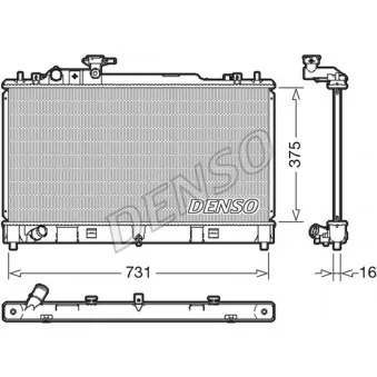 Radiateur, refroidissement du moteur DENSO DRM44036