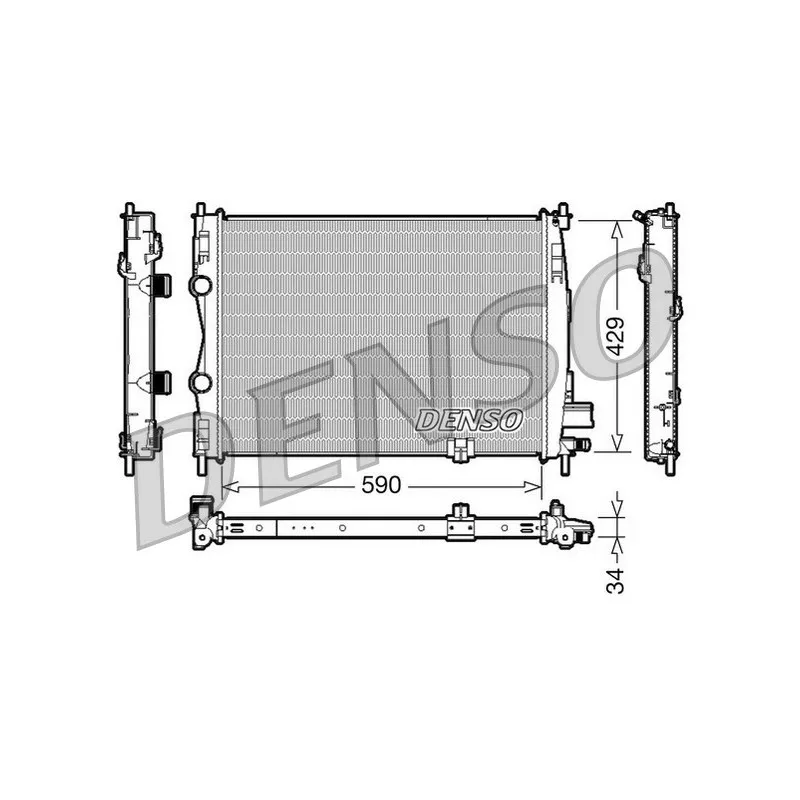 Radiateur, refroidissement du moteur DENSO DRM46018