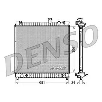 Radiateur, refroidissement du moteur DENSO DRM46031