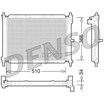 Radiateur, refroidissement du moteur DENSO DRM46038