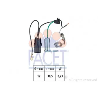 Jeu de contacts, distributeur d'allumage FACET 1.3691/27