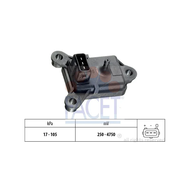 Capteur, pression de suralimentation FACET 10.3003