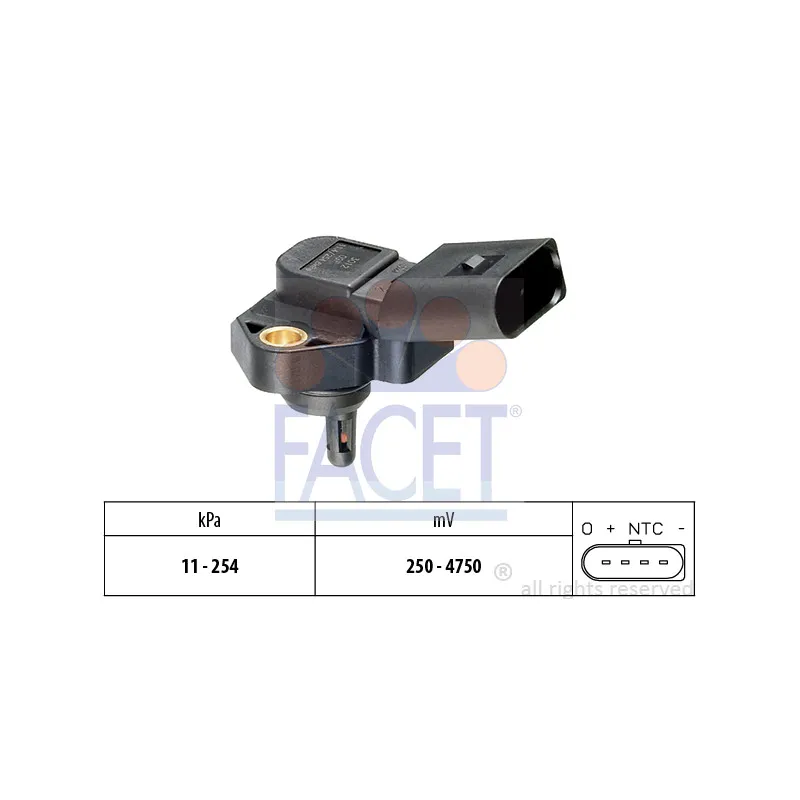 Capteur, pression de suralimentation FACET 10.3012