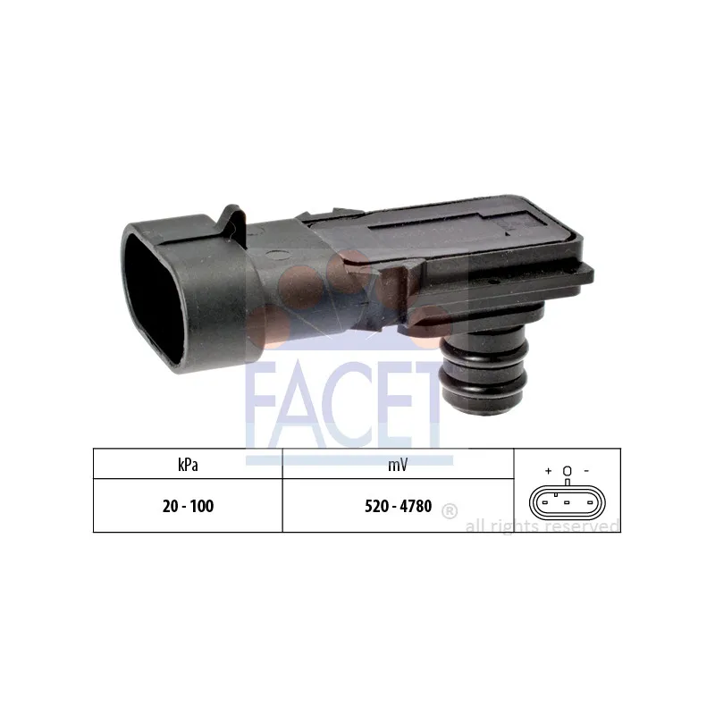 Capteur, pression de suralimentation FACET 10.3023