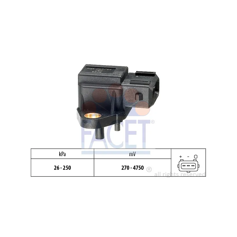 Capteur, pression de suralimentation FACET 10.3029