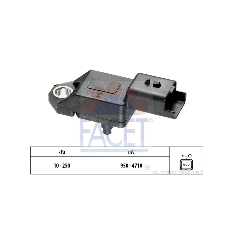 Capteur, pression de suralimentation FACET 10.3034