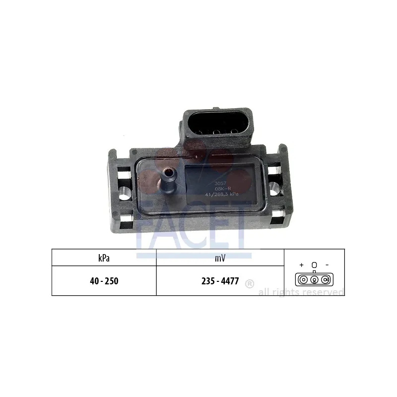 Capteur, pression de suralimentation FACET 10.3057