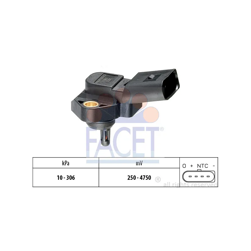 Capteur, pression de suralimentation FACET 10.3073