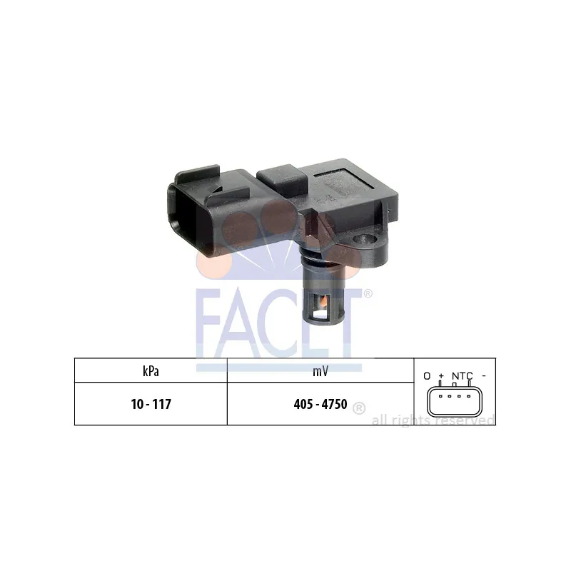 Capteur, pression de suralimentation FACET 10.3097