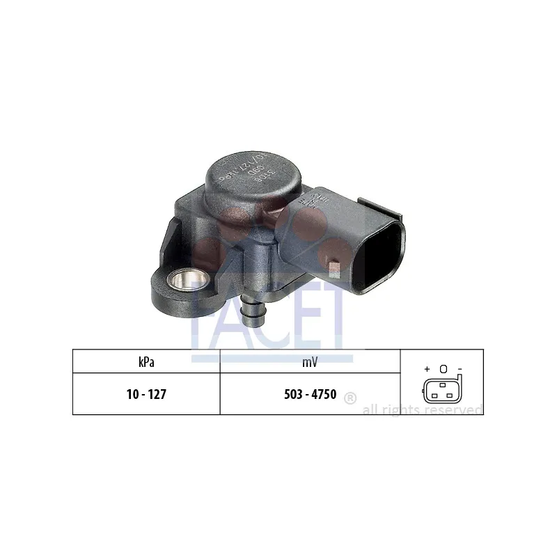 Capteur, pression de suralimentation FACET 10.3106
