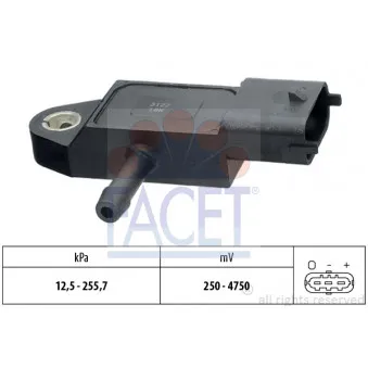 Capteur, pression de suralimentation FACET 10.3122
