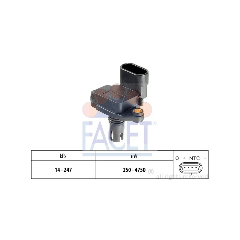 Capteur, pression de suralimentation FACET 10.3125