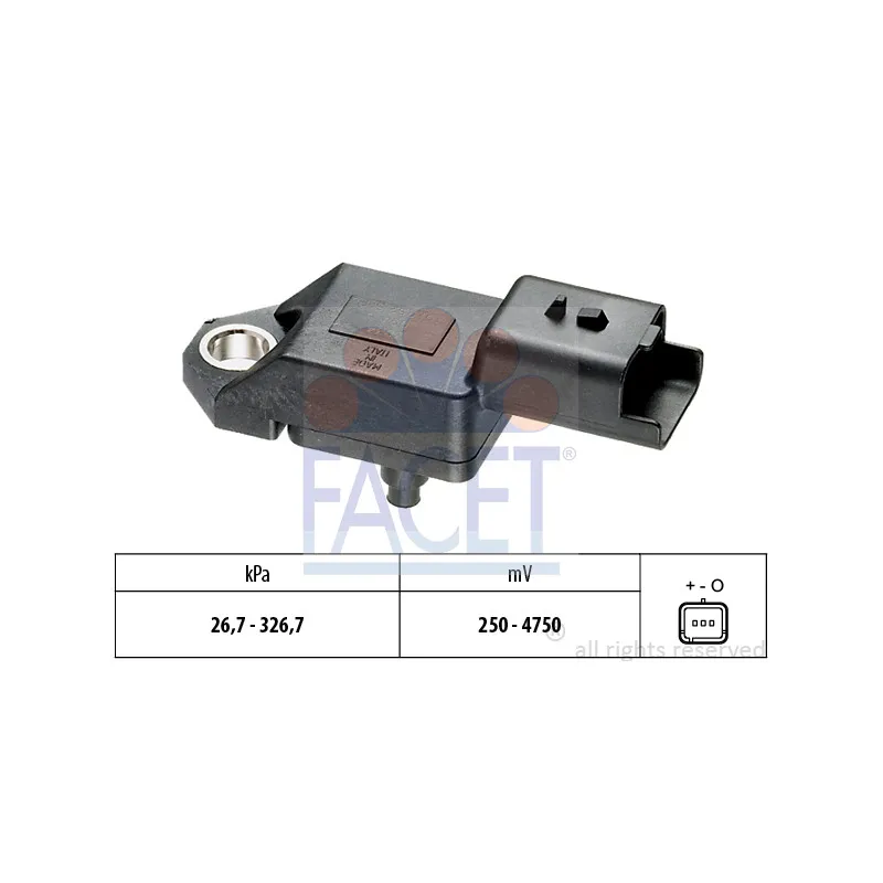 Capteur, pression de suralimentation FACET 10.3136