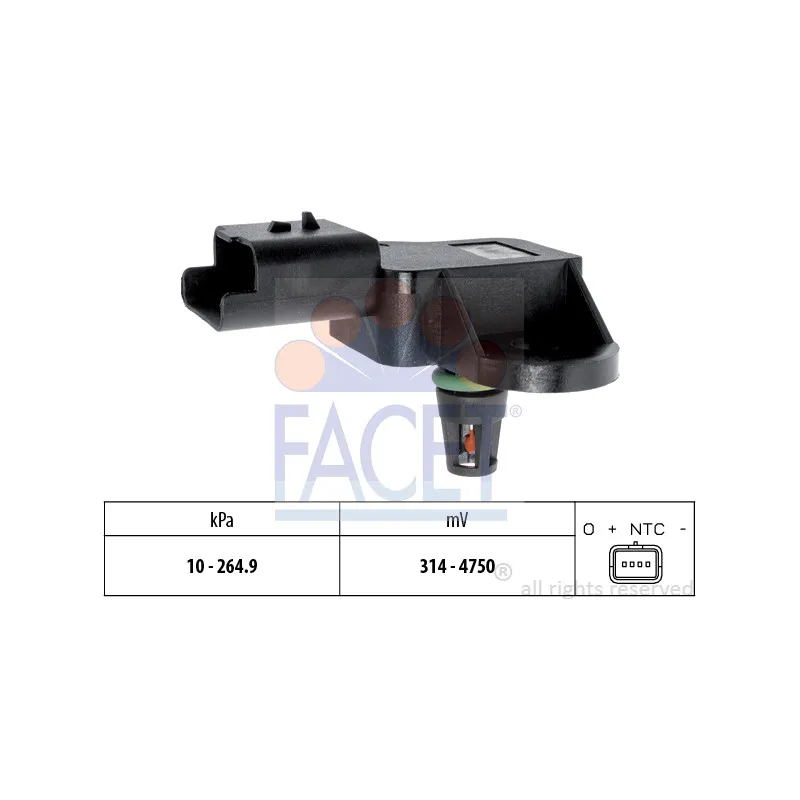 Capteur, pression de suralimentation FACET 10.3137