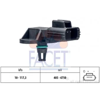 Capteur, pression de suralimentation FACET 10.3151